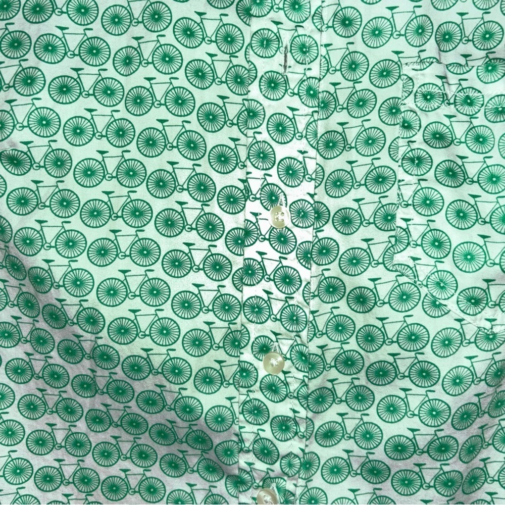 GAP Bicycle Print The Fitted Boyfriend Button Down Shirt Bicycle Print XS - Picture 4 of 11